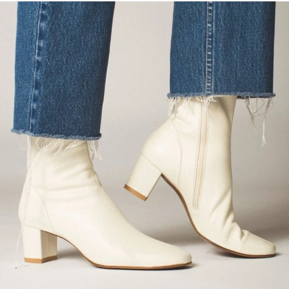 By Far Elegant Cream Ankle Boots - Picture 14 of 15